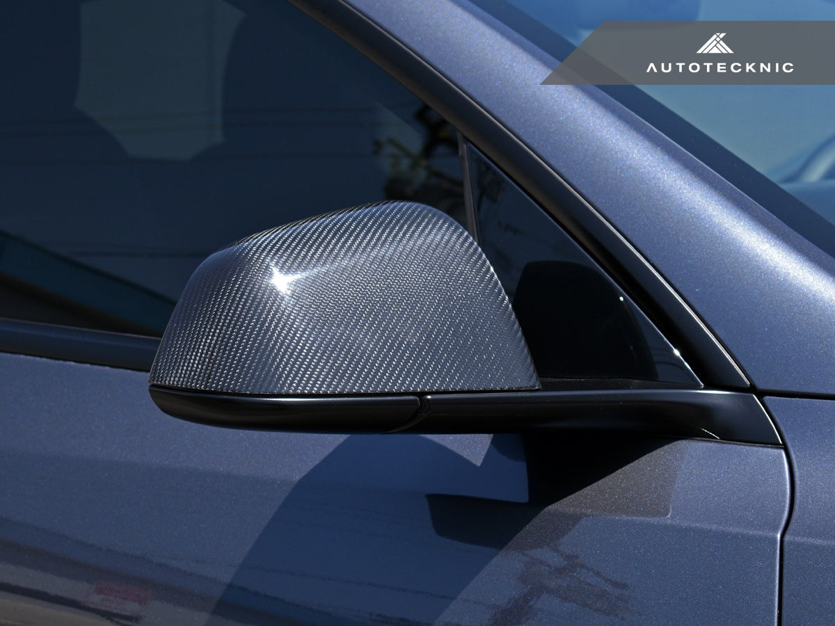 AutoTecknic Dry Carbon Fiber Mirror Covers - Tesla Model Y