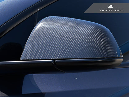 AutoTecknic Dry Carbon Fiber Mirror Covers - Tesla Model Y