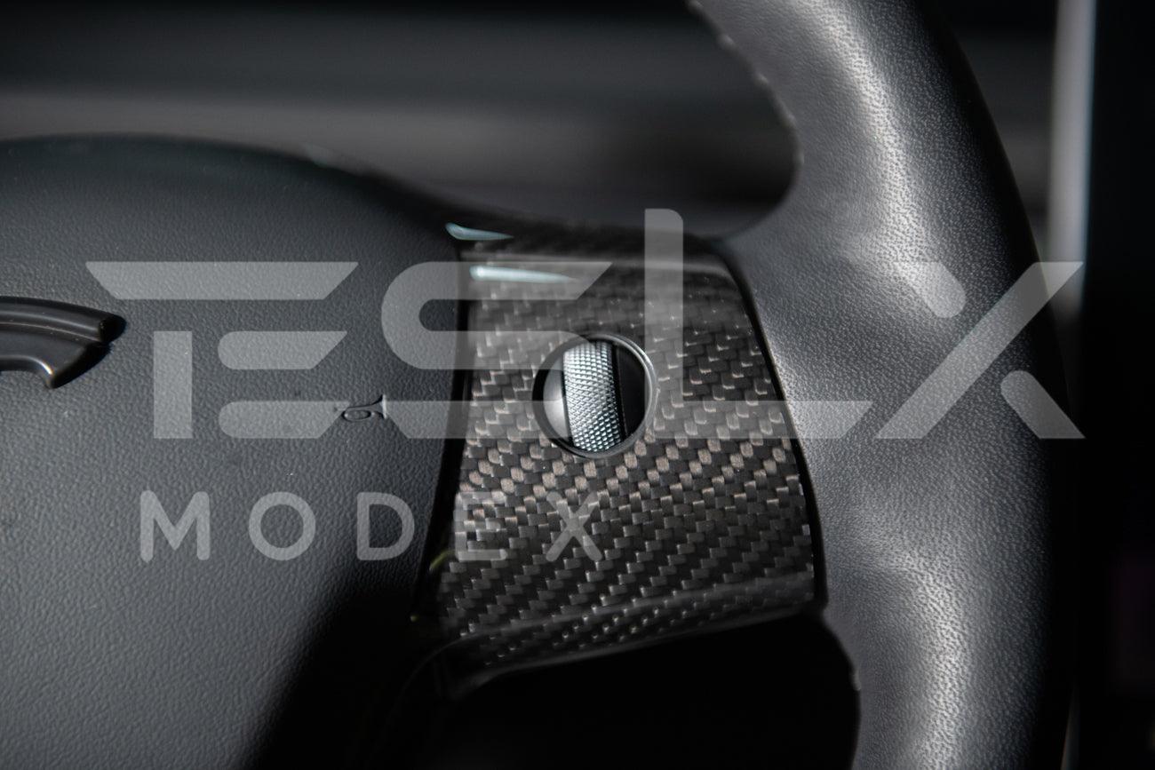 2020-Up Tesla Model 3 & Y Carbon Fiber Interior Steering Wheel Cover
