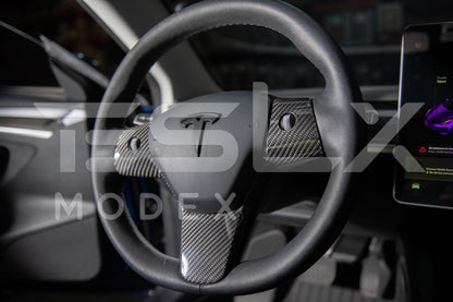 2020-Up Tesla Model 3 & Y Carbon Fiber Interior Steering Wheel Cover