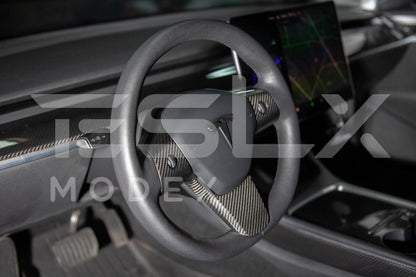 2020-Up Tesla Model 3 & Y Carbon Fiber Interior Steering Wheel Cover