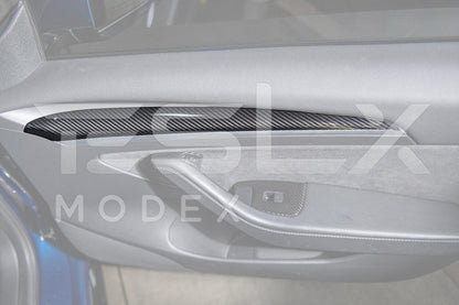 2020-Up Tesla Model 3 & Y Carbon Fiber Interior Door Trim Panel Cover