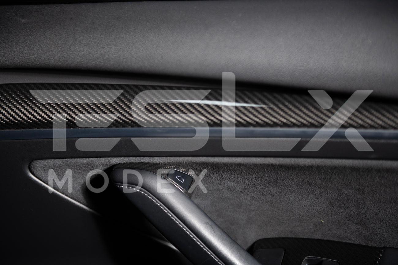 2020-Up Tesla Model 3 & Y Carbon Fiber Interior Door Glass Lifting Panel Cover