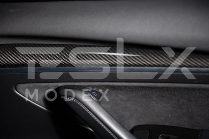 2020-Up Tesla Model 3 & Y Carbon Fiber Interior Door Glass Lifting Panel Cover