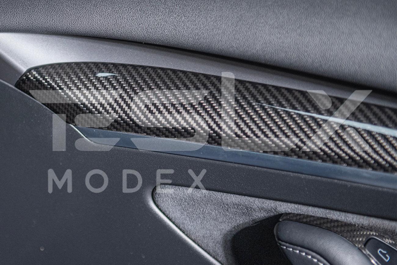 2020-Up Tesla Model 3 & Y Carbon Fiber Interior Door Trim Panel Cover