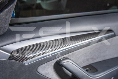 2020-Up Tesla Model 3 & Y Carbon Fiber Interior Door Trim Panel Cover