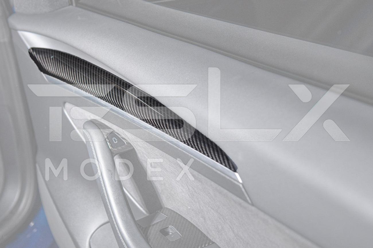 2020-Up Tesla Model 3 & Y Carbon Fiber Interior Door Trim Panel Cover