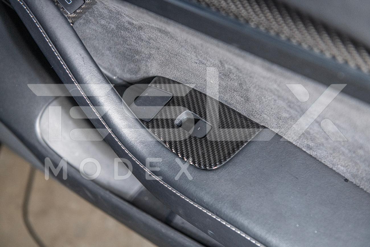 2020-Up Tesla Model 3 & Y Carbon Fiber Interior Door Glass Lifting Panel Cover