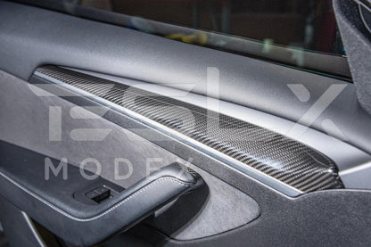 2020-Up Tesla Model 3 & Y Carbon Fiber Interior Door Trim Panel Cover