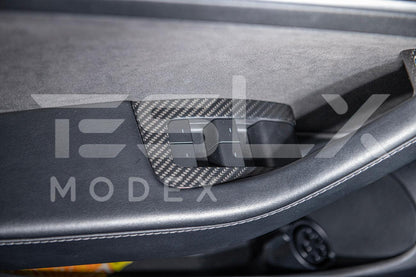 2020-Up Tesla Model 3 & Y Carbon Fiber Interior Door Glass Lifting Panel Cover
