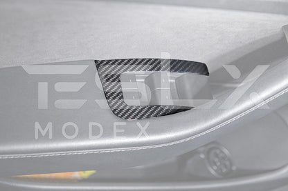 2020-Up Tesla Model 3 & Y Carbon Fiber Interior Door Glass Lifting Panel Cover