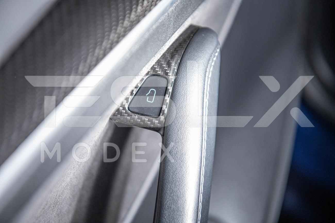 2020-Up Tesla Model 3 & Y Carbon Fiber Interior Door Glass Lifting Panel Cover