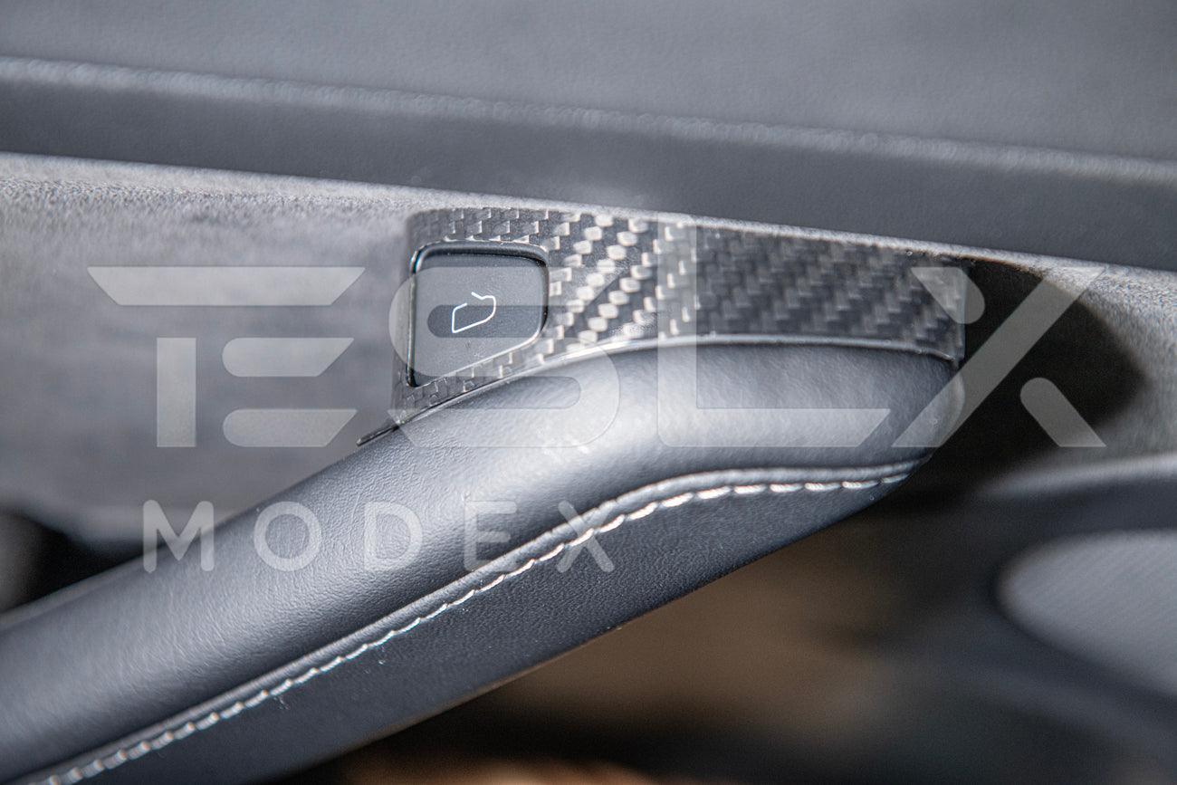 2020-Up Tesla Model 3 & Y Carbon Fiber Interior Door Glass Lifting Panel Cover