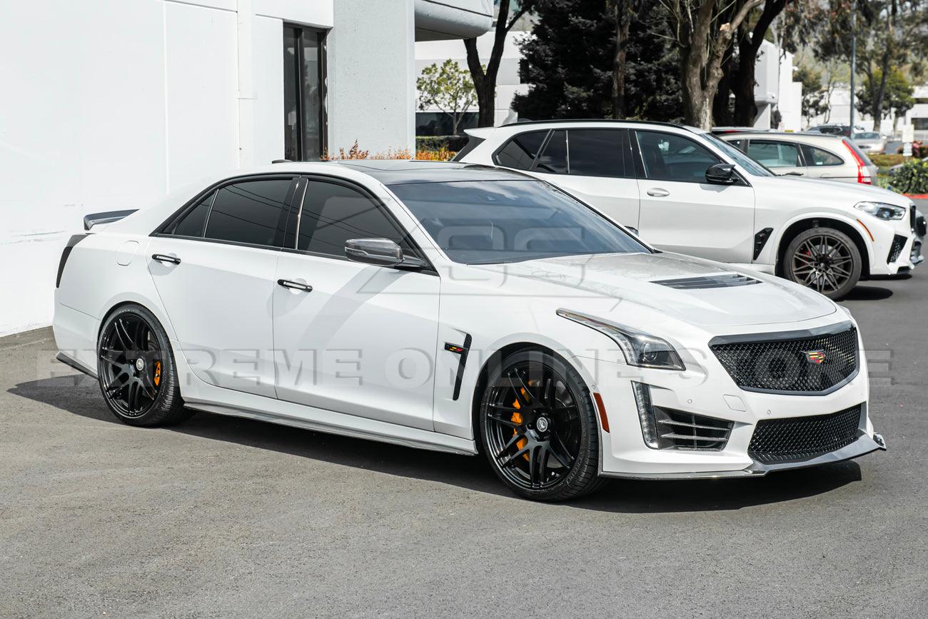 2016-Present Cadillac CTS-V Carbon Fiber Front Splitter Wheel Arch& Side Skirts Rockerst