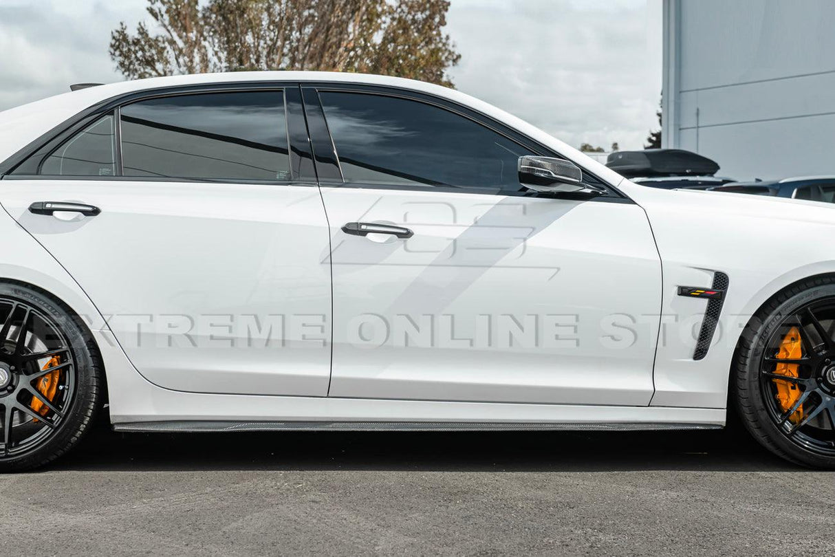 2016-Present Cadillac CTS-V Carbon Fiber Front Splitter Wheel Arch& Side Skirts Rockerst