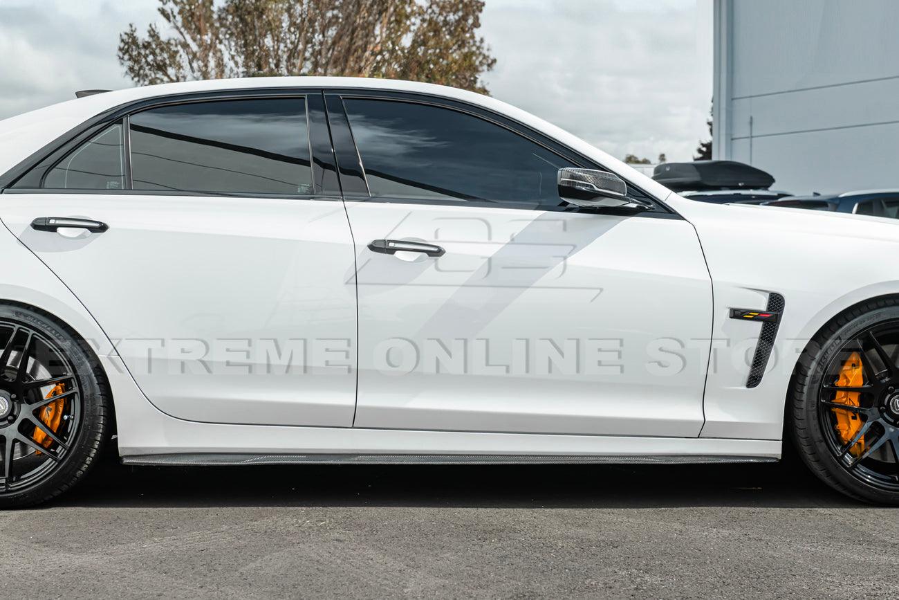 2016-Present Cadillac CTS-V Carbon Fiber Front Splitter Wheel Arch& Side Skirts Rockerst