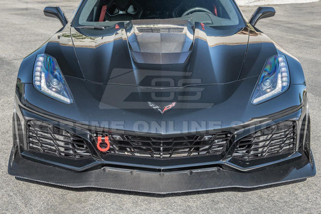 Chevrolet Corvette C7 ZR1 Carbon Fiber Front Bumper Vent Brows Insert