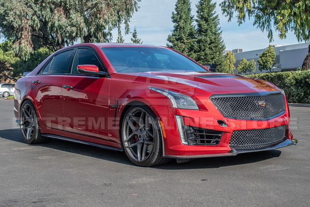 2016-19 Cadillac CTS-V Carbon Fiber Front Splitter Side Wheel Arch