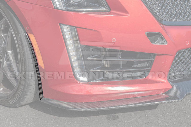 2016-19 Cadillac CTS-V Carbon Fiber Front Splitter Side Wheel Arch