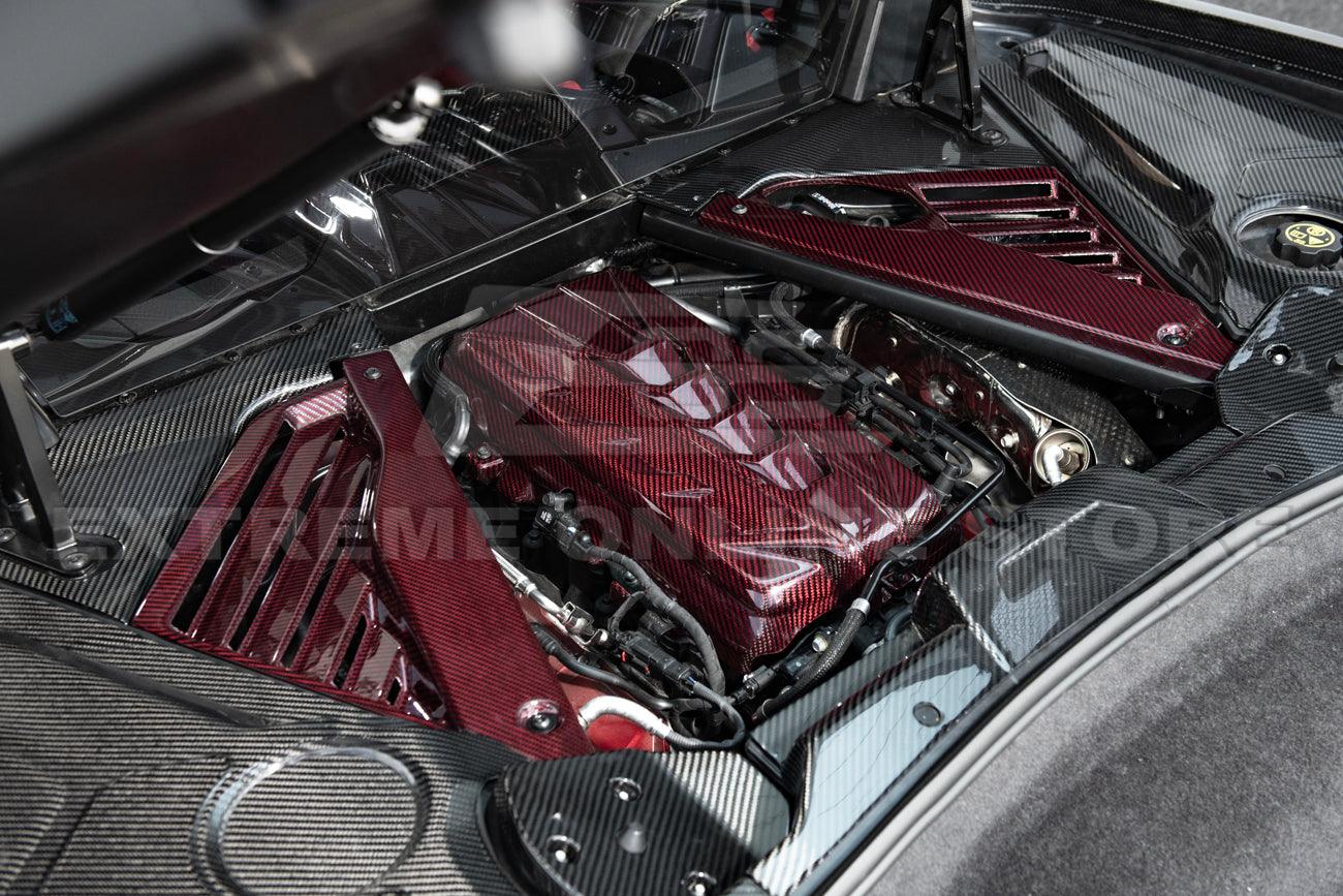 Corvette C8 Coupe Carbon Fiber Engine Cover With Bay Panel Insert