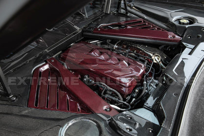 Corvette C8 Coupe Carbon Fiber Engine Cover With Bay Panel Insert