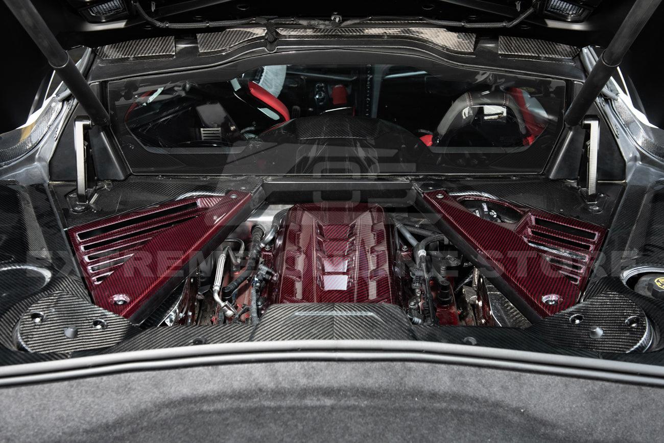 Corvette C8 Coupe Carbon Fiber Engine Cover With Bay Panel Insert