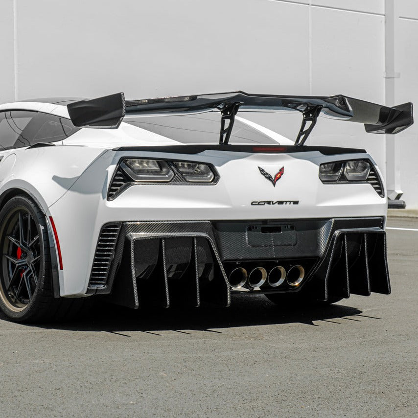 Corvette C7 Track Package Carbon Fiber Rear Bumper Finned Diffuser