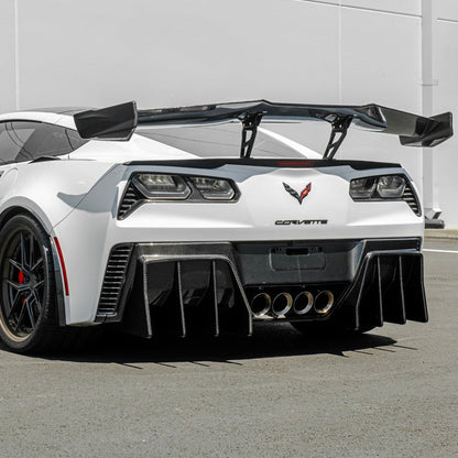 Corvette C7 Track Package Carbon Fiber Rear Bumper Finned Diffuser