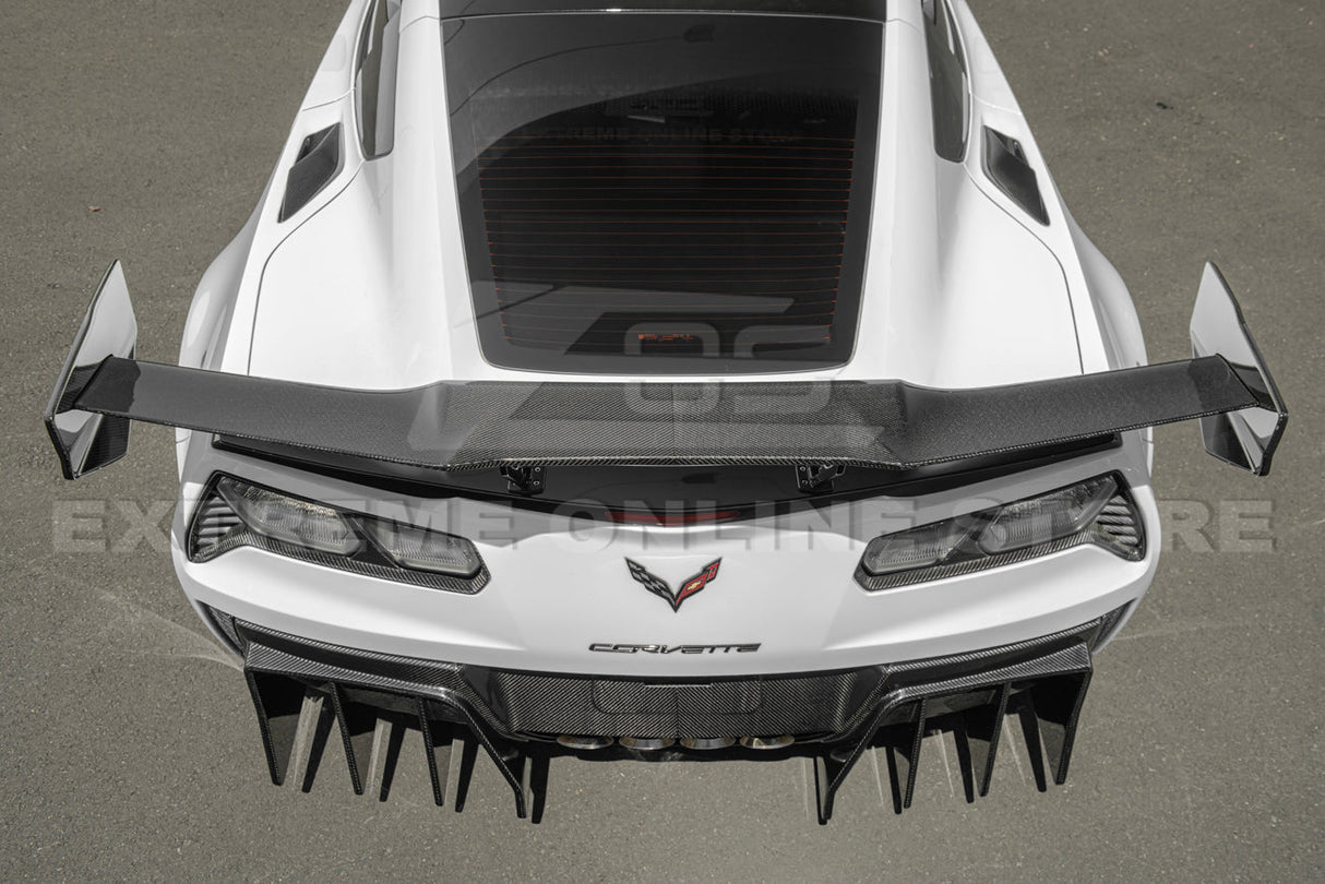 Corvette C7 Track Package Carbon Fiber Rear Bumper Finned Diffuser