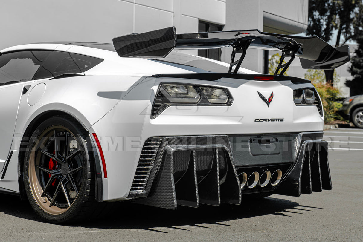 Corvette C7 Track Package Carbon Fiber Rear Bumper Finned Diffuser