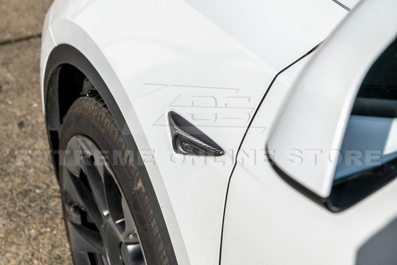 2020-Up Tesla Model 3 & Y Carbon Fiber Exterior Door Camera Covers