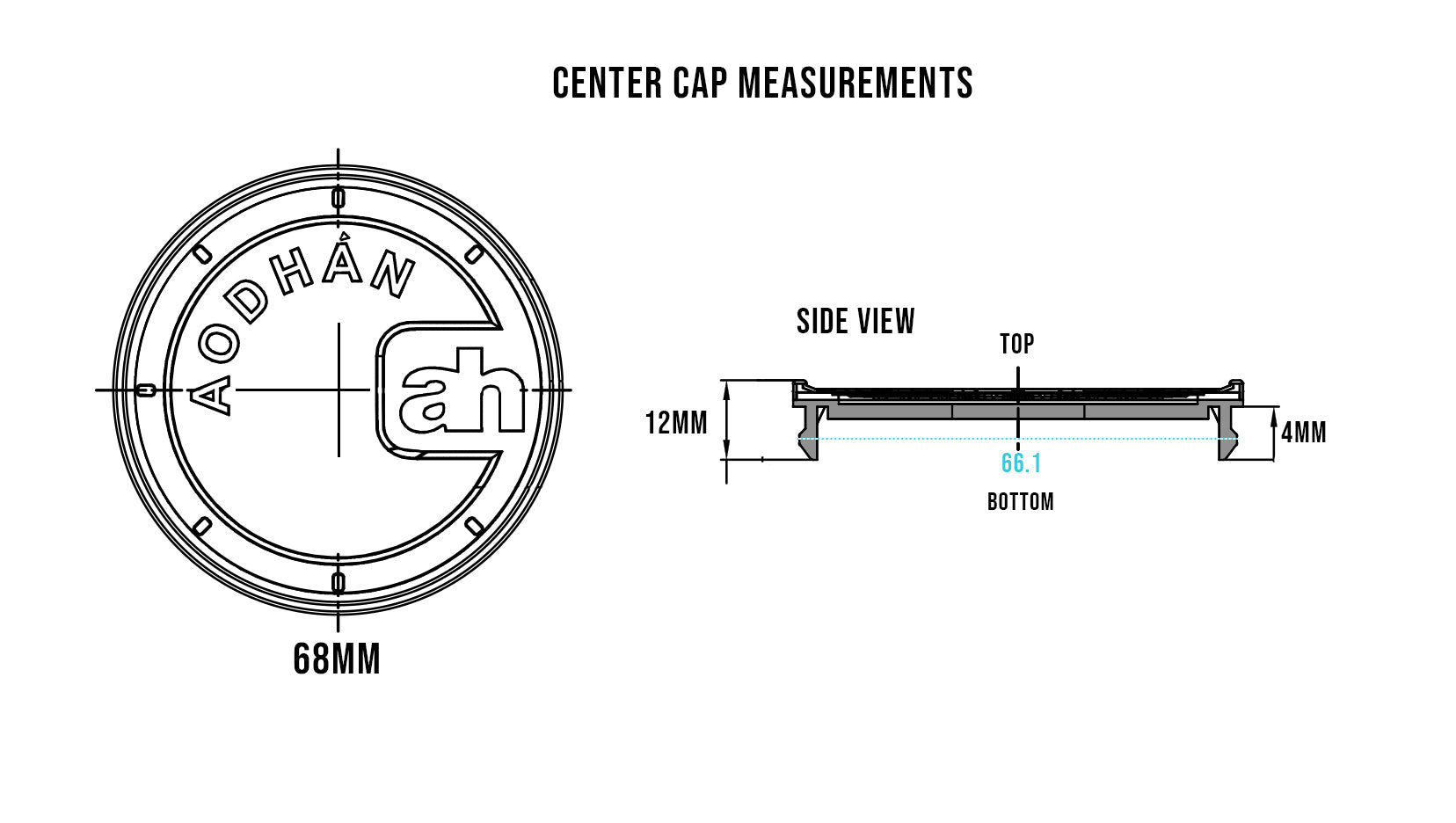 Center Cap Fits DS Series