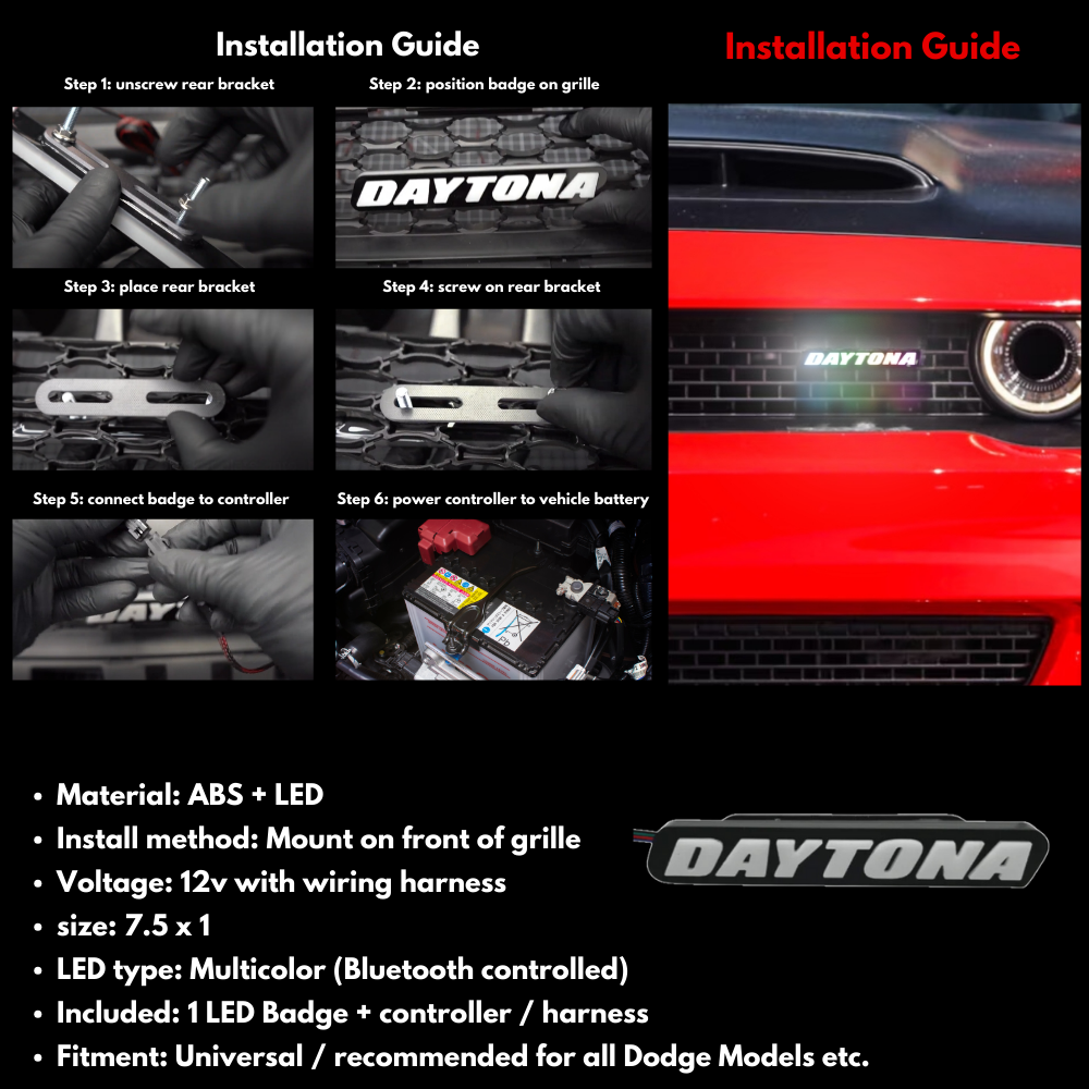 Daytona LED Badge: (Multicolor Flow)
