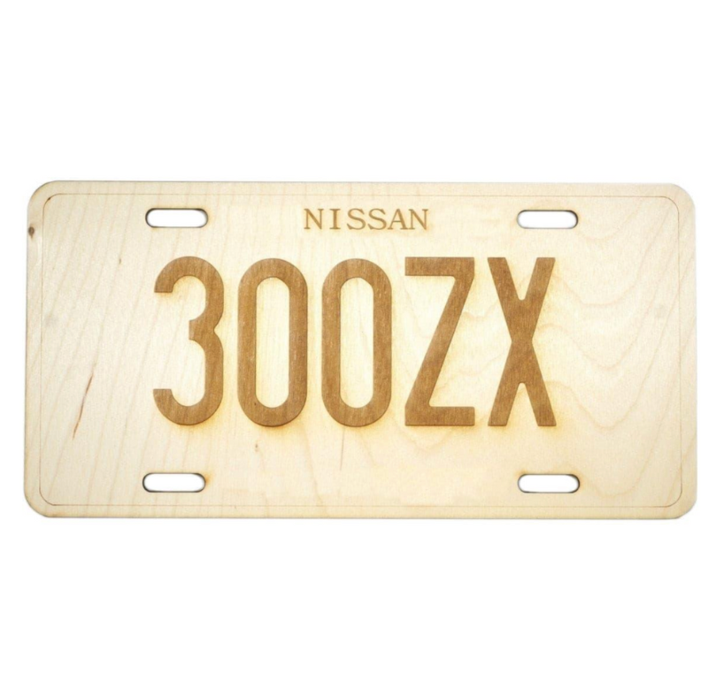ZSPEC Nissan "300ZX" License Plate, Birch, Ornamental