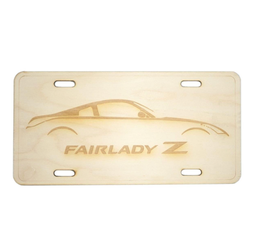 ZSPEC Nissan 350z Z33 Silhouette License Plate, Birch, Ornamental