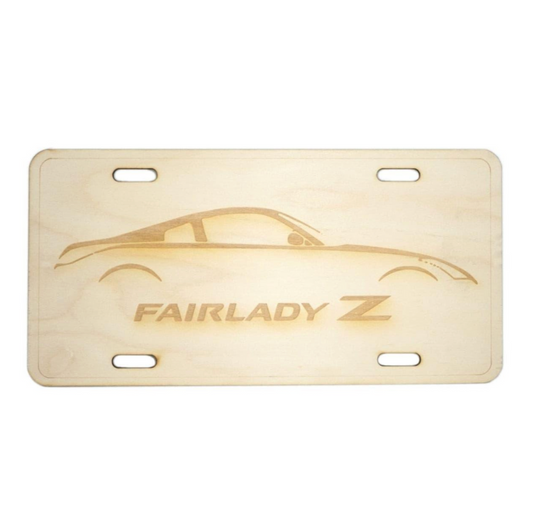 ZSPEC Nissan 350z Z33 Silhouette License Plate, Birch, Ornamental