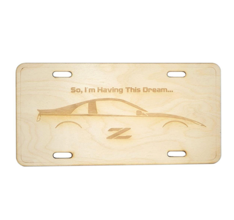ZSPEC Nissan 300zx Z32 Silhouette License Plate, Birch, Ornamental