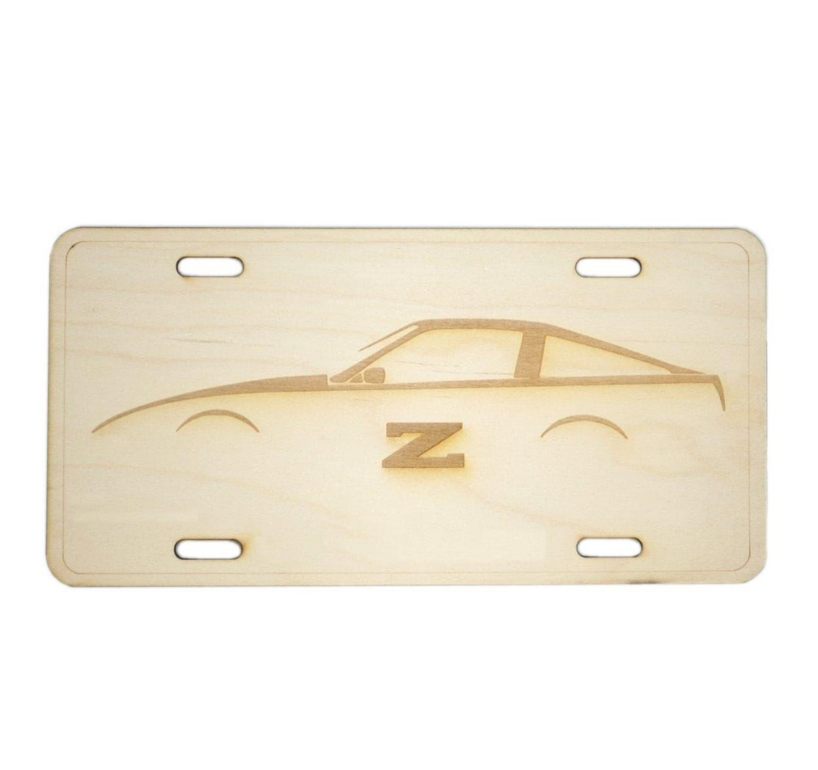 ZSPEC Nissan 300zx Z31 Silhouette License Plate, Birch, Ornamental