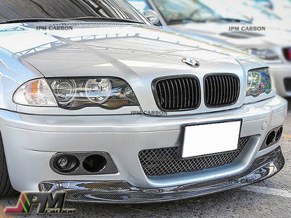 [JPMCarbon] CSL Style Carbon Fiber Front Bumper Add-on Lip Fits For 2001-2006 BMW E46 M3 Only