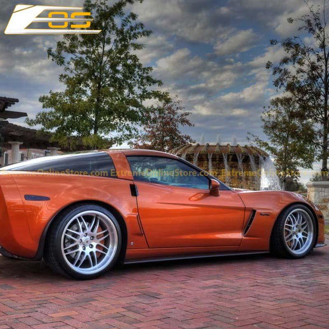 Corvette C6 Grand Sport / Z06 Primer Black Side Skirts Rocker Panels