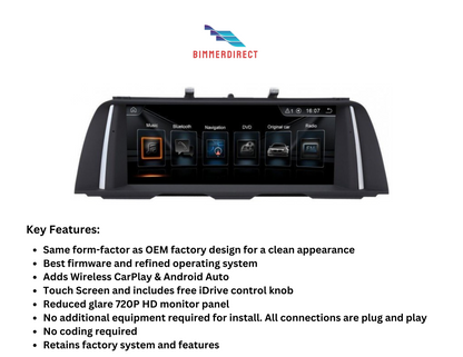 BMW F01 / F02 / F10 / F11 5-Series 7-Series Apple CarPlay & Android Auto Upgrade Kit.