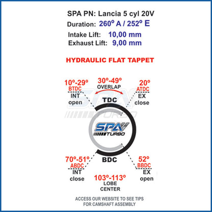 Fiat Lancia Coupe 20v 260°I/252°E camshaft set