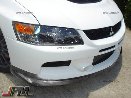 [JPMCarbon] RA Style Carbon Fiber Front Bumper Add-on Lip Fits For 2006-2007 Mitsubishi EVO 9th Only
