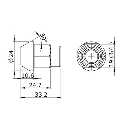 FORGED WHEEL STUD AND NUT COMPETITION TYPE 62mm M12x1.5 - Pack of 1