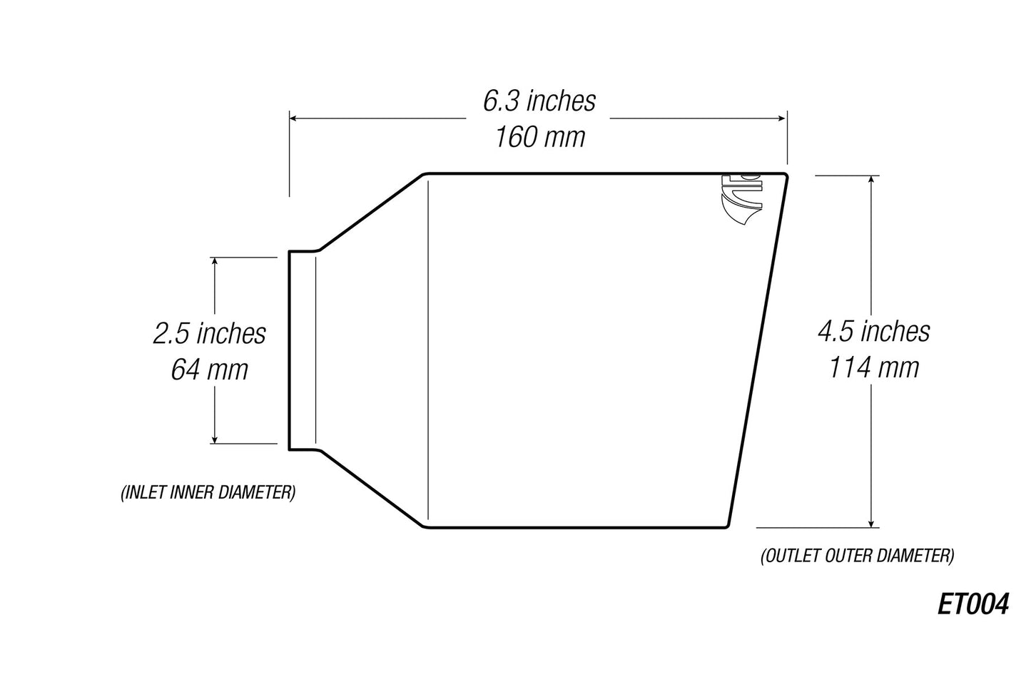4.5" Universal Exhaust Tip ET004 (Burnt/Polish)