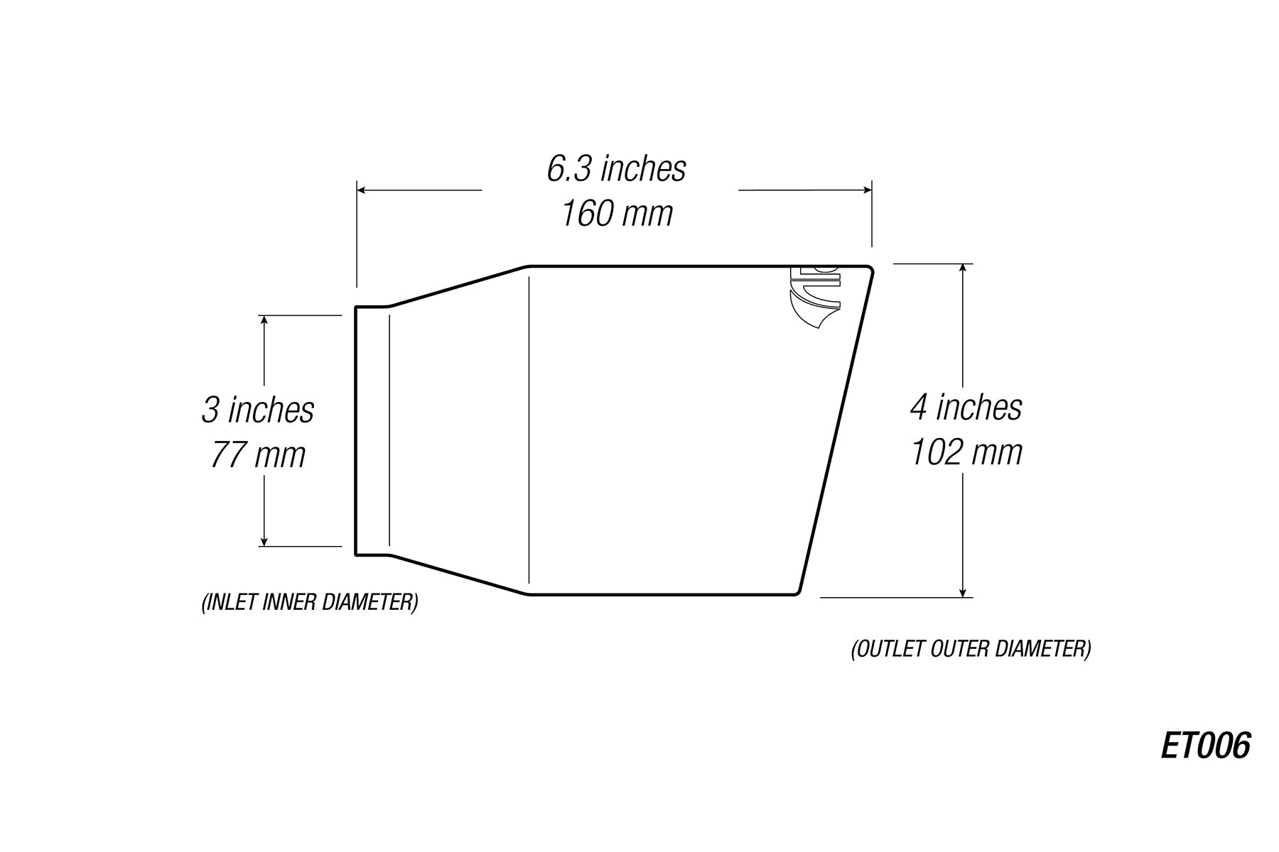 4" Universal Exhaust Tip ET006 (Burnt/Polish)