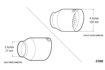 4" Universal Exhaust Tip ET006 (Burnt/Polish)