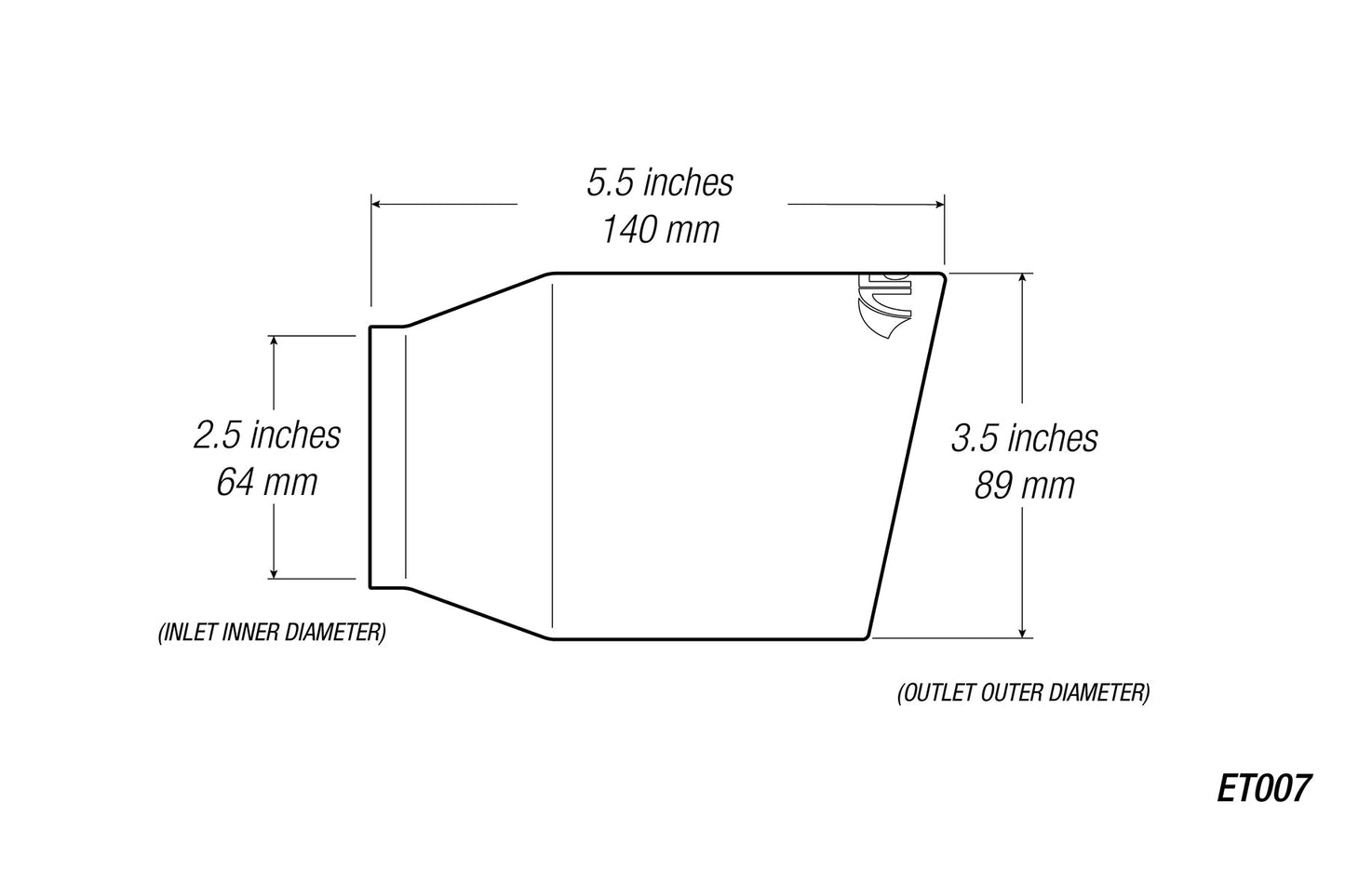 3.5" Universal Exhaust Tip ET007 (Burnt/Polish)