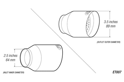 3.5" Universal Exhaust Tip ET007 (Burnt/Polish)
