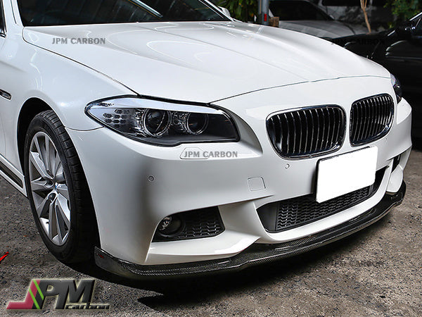HM Style Carbon Fiber Front Bumper Add-on Lip Fits For 2011-2016 BMW F10 5-Series M-Sport Package Only